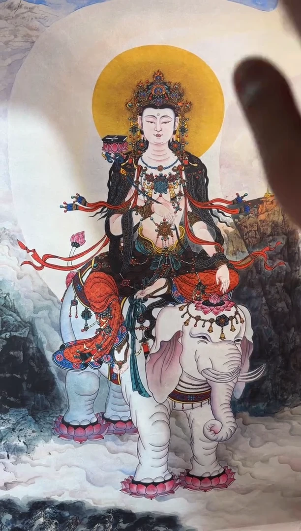 卷轴画龙妹的唐卡tk16