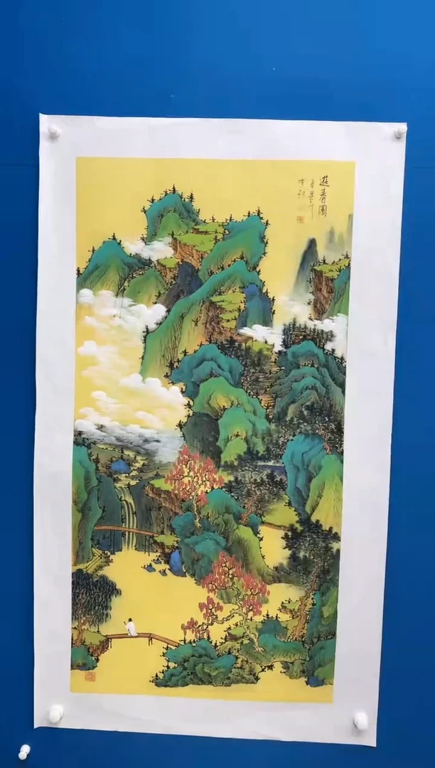 【闪购商品】国画张-金色华章原作山水/无框/W带画册