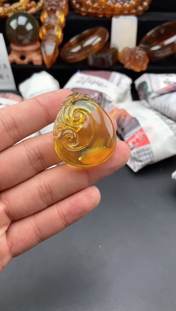 【闪购商品】琥珀颈饰未镶嵌如意吊坠