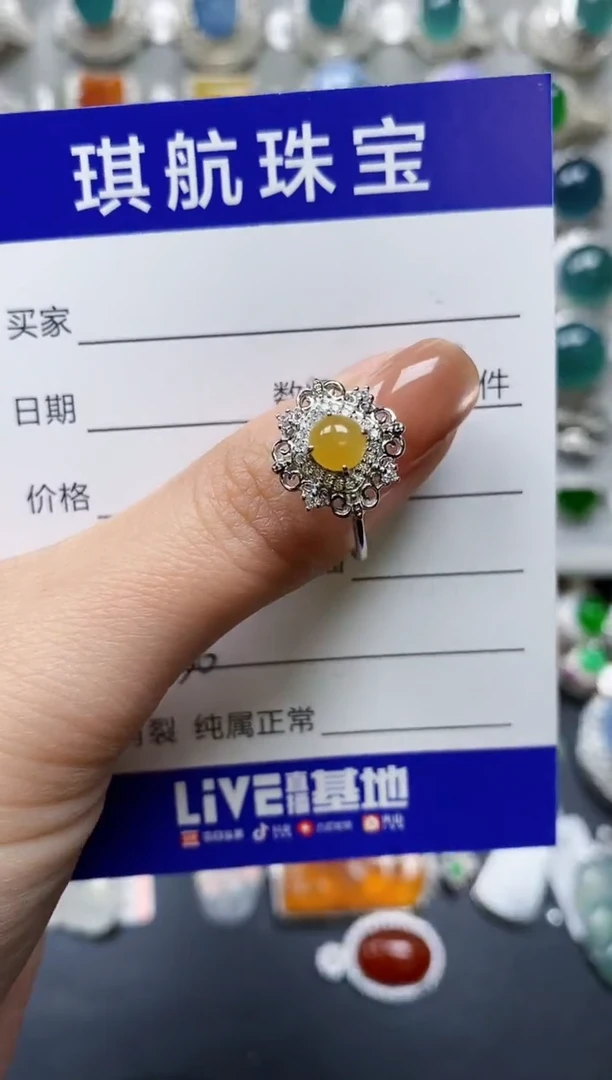 【闪购商品】翡翠戒指银S925镶嵌0236
