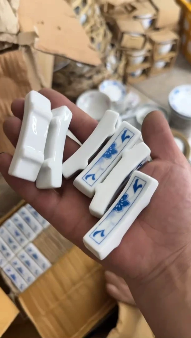 摆件蓝海棠筷架六个一组微瑕请慎拍