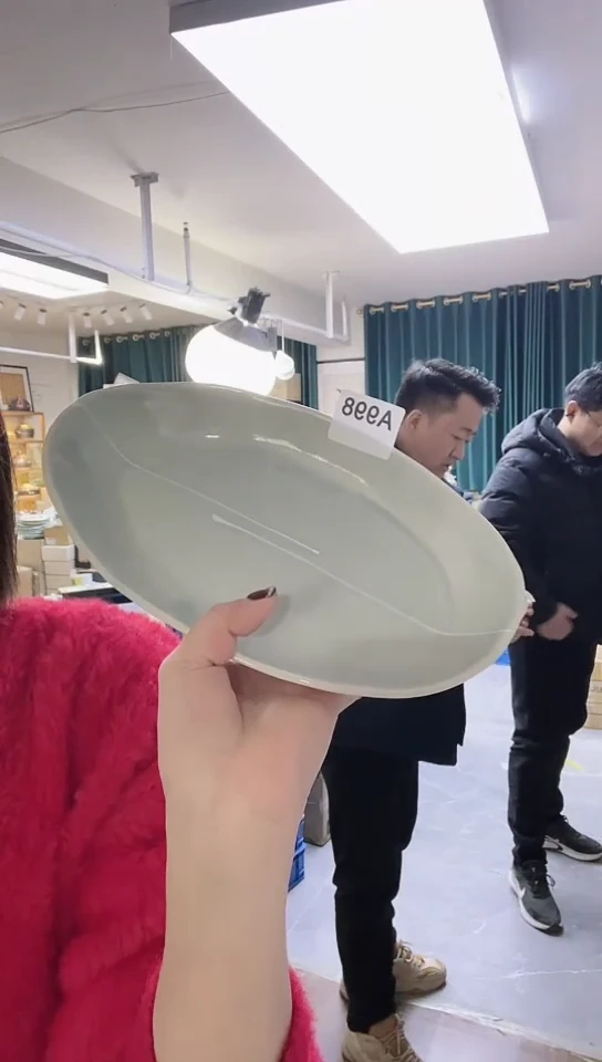 【闪购商品】瓷片高端灶师窑瓷器26cm长盘一只A998