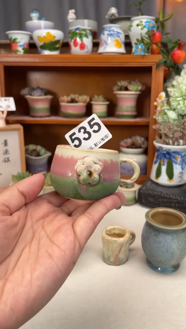 瓷片535微瑕知木小芳花盆编号