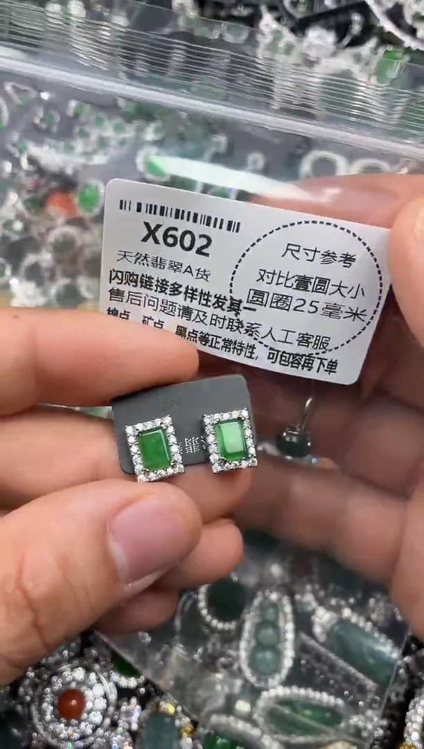 颈饰未镶嵌翡翠X602耳钉