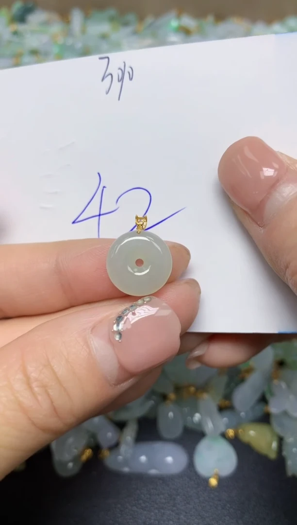 【闪购商品】翡翠挂件18K金镶嵌 天然翡翠A货