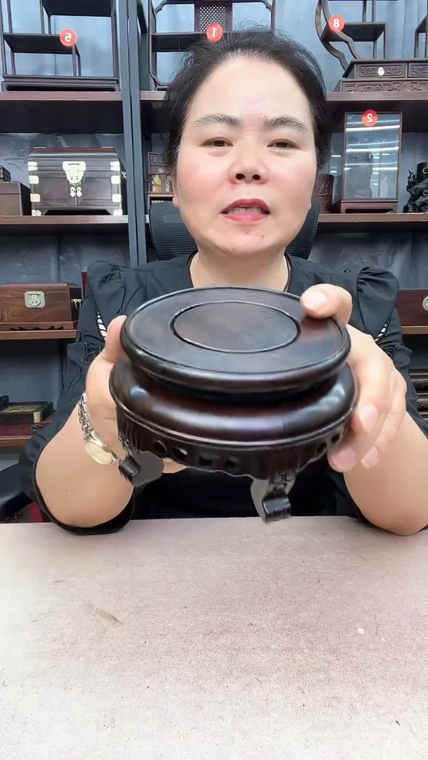 鸡翅木类端景台小李子红木工艺品2770