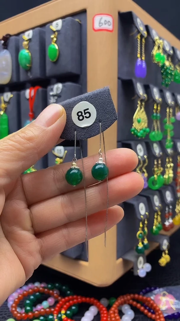 【闪购商品】玛瑙/玉髓耳环银S925镶嵌耳饰086