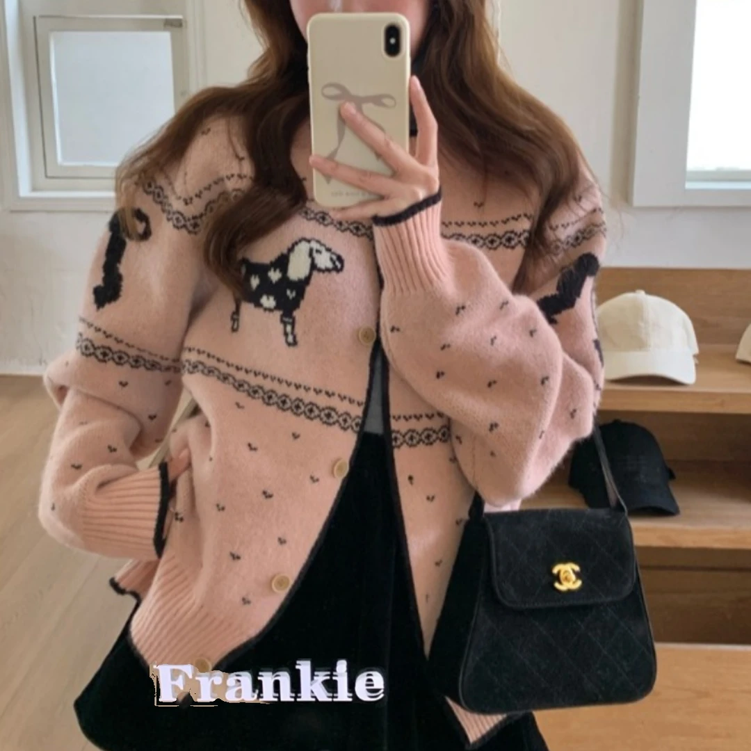 【童话故事】腊肠狗毛衣2025春新款开衫外套