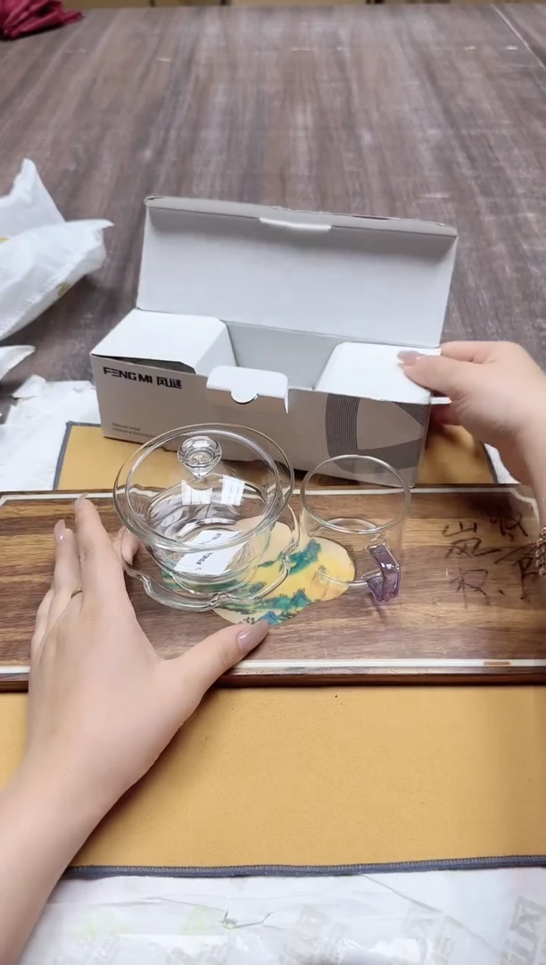 其他风谜荷悦盖碗透明+臻悦杯紫罗兰