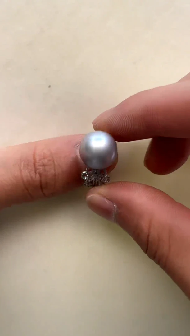 银S925镶嵌戒指海水珍珠12