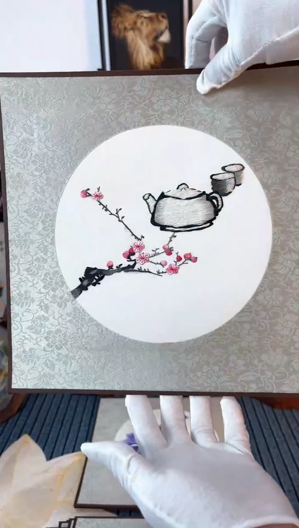 织绣非遗苏绣双面绣片