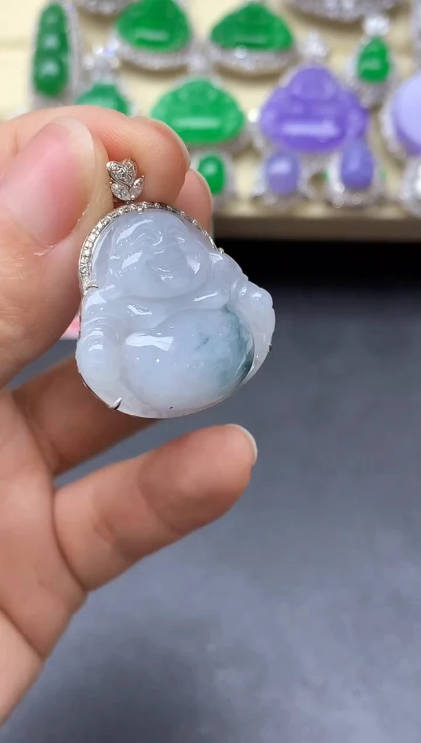 颈饰18K金镶嵌翡翠105-中国好珍宝