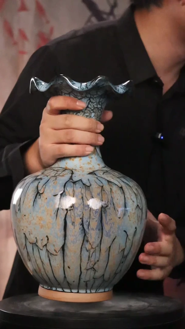 瓷片少年渡钧 钧瓷收藏瓶