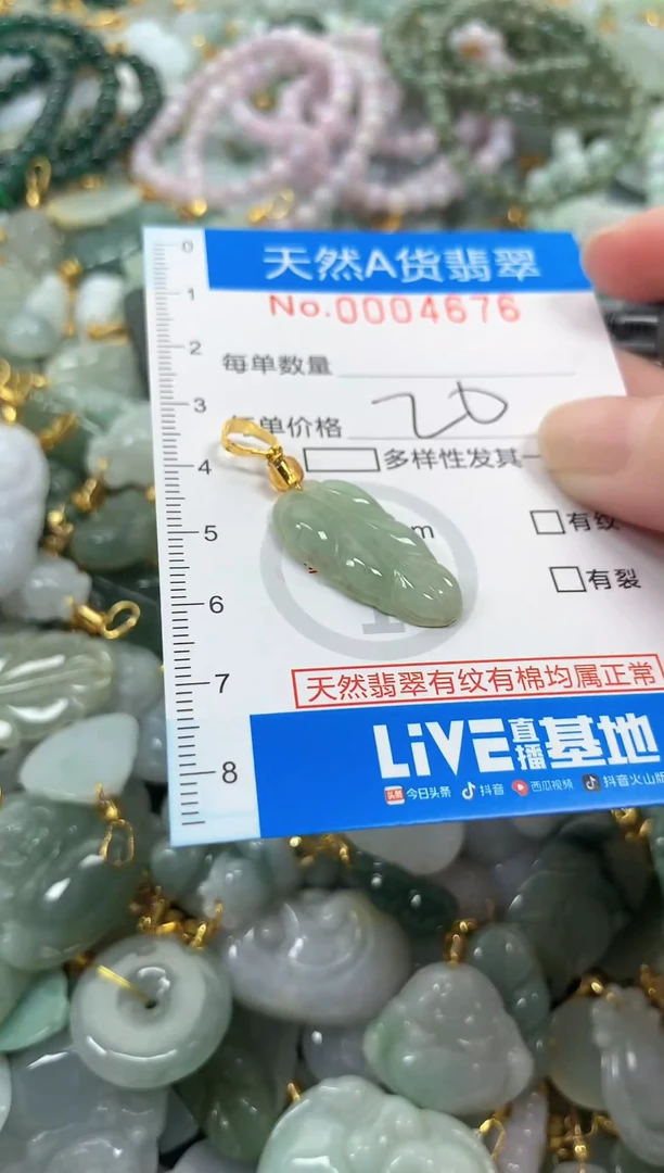 颈饰未镶嵌翡翠净货挂件-4676