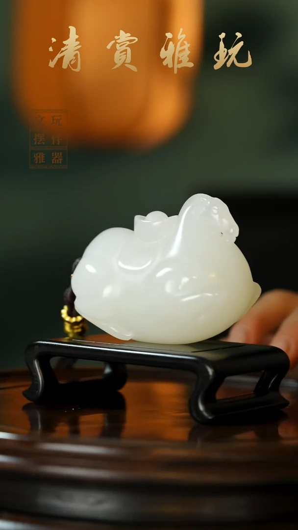 玉《马到成功》手把件摆件