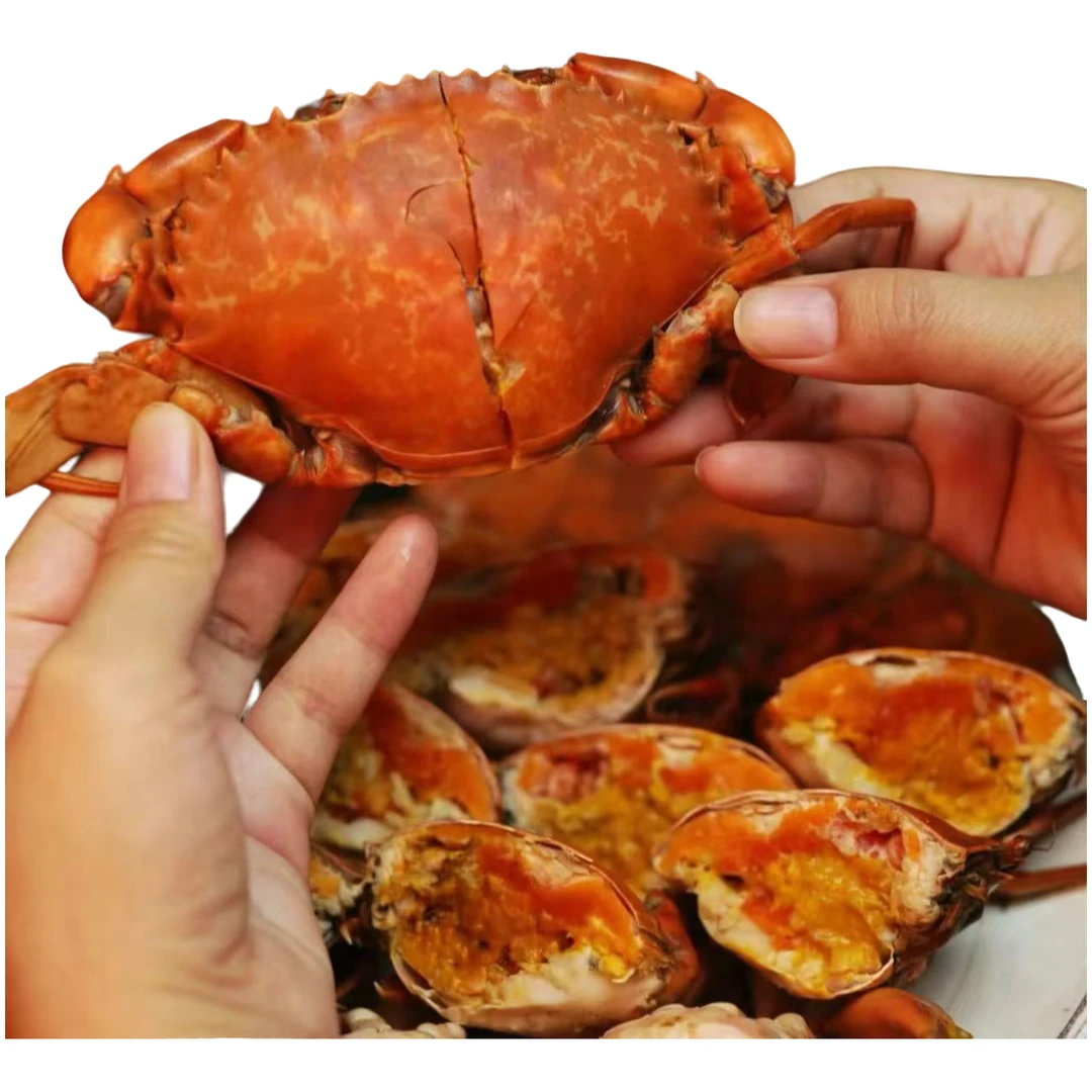 【买3只送1只】红膏蟹螃蟹包活到家包有黄包有膏4-5两/只XF蟹同城配送海鲜