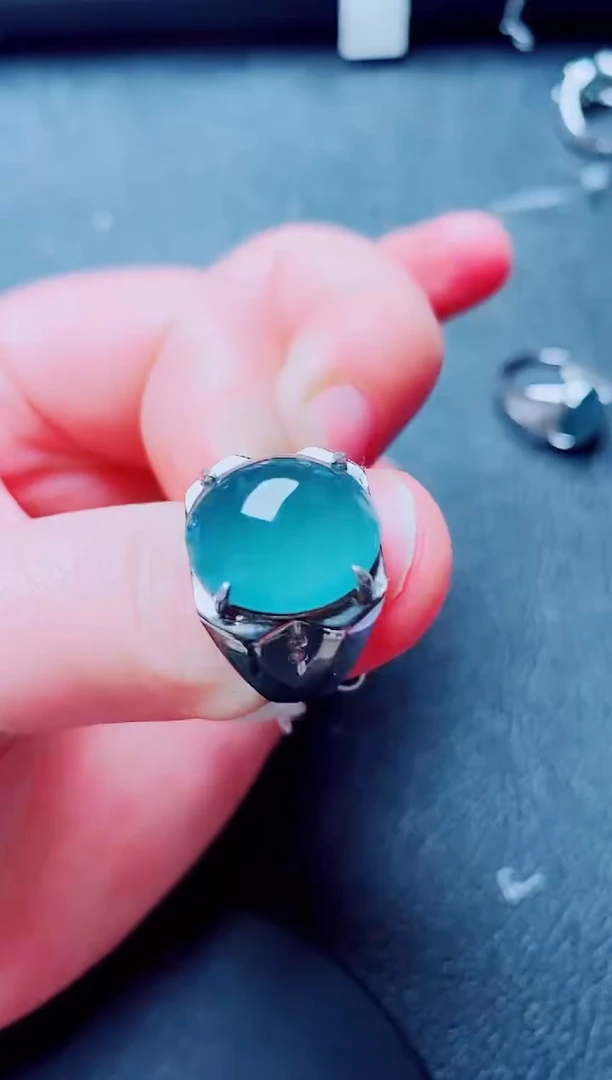 银S925镶嵌戒指翡翠111