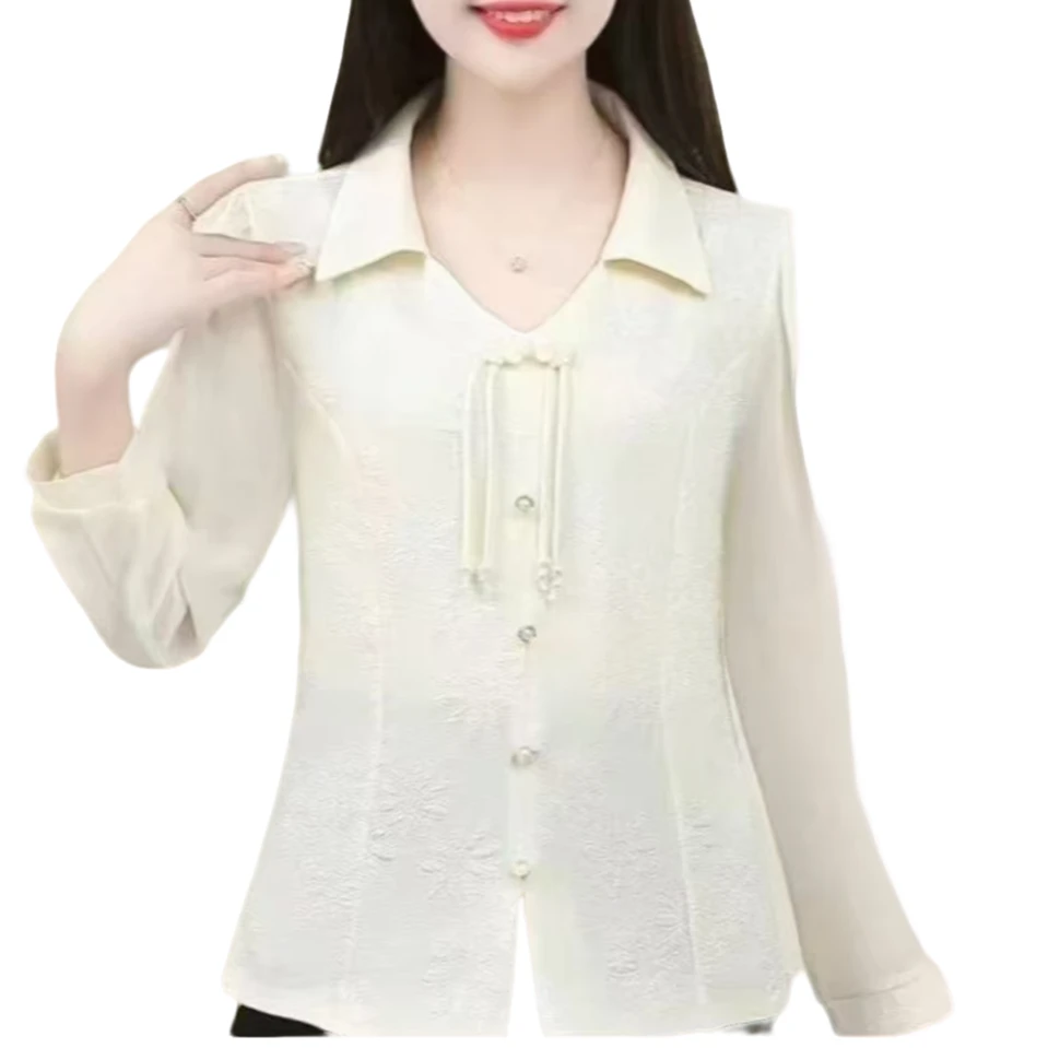 敏子家国风款613盘扣款九分袖衬衣衬衫蕾丝小香风显瘦气质网红