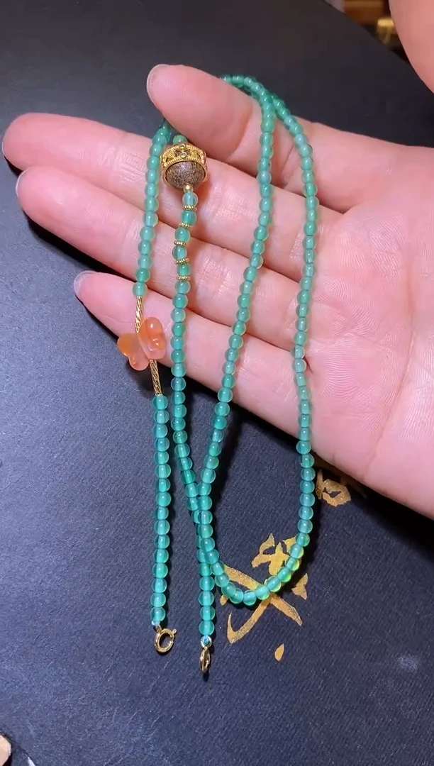 银S925镶嵌颈饰玛瑙/玉髓玉髓万能链