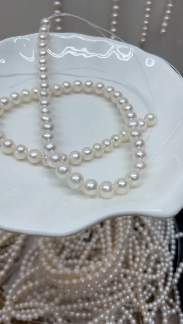 项链未镶嵌淡水珍珠淡水珍珠项链6.5-7.5mm