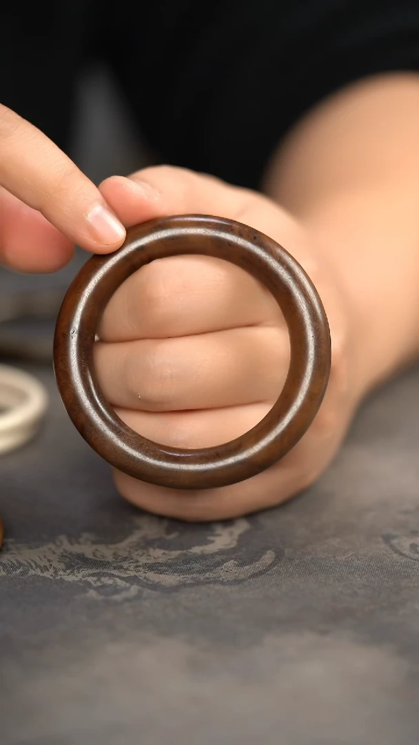 【闪购商品】金丝楠木雕阴沉木精工手镯圈口57