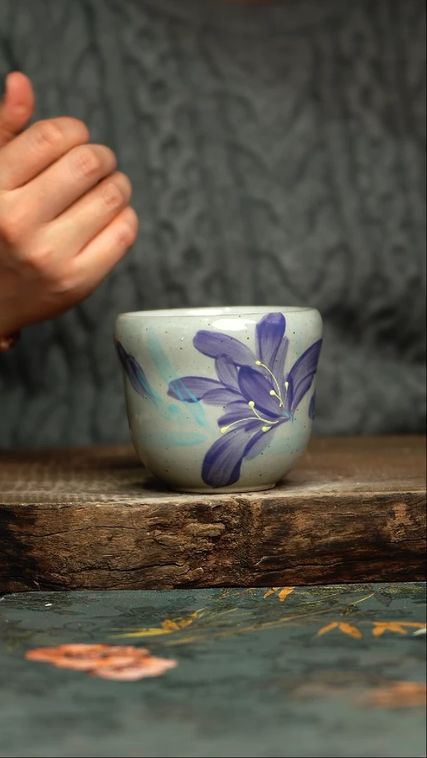 【闪购商品】杯釉下彩手工手绘同款陶器
