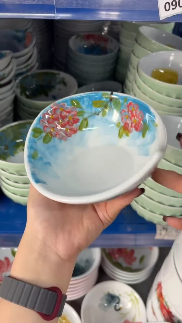 瓷片景德镇陶瓷食品级手绘釉中彩-水滴碗