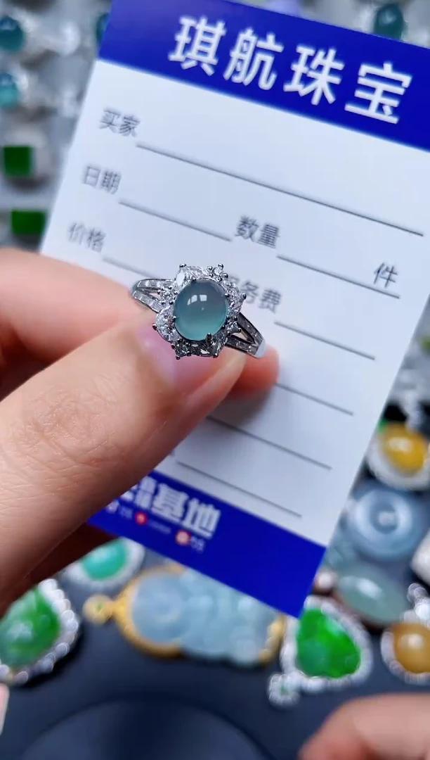 【闪购商品】翡翠戒指银S925镶嵌0080