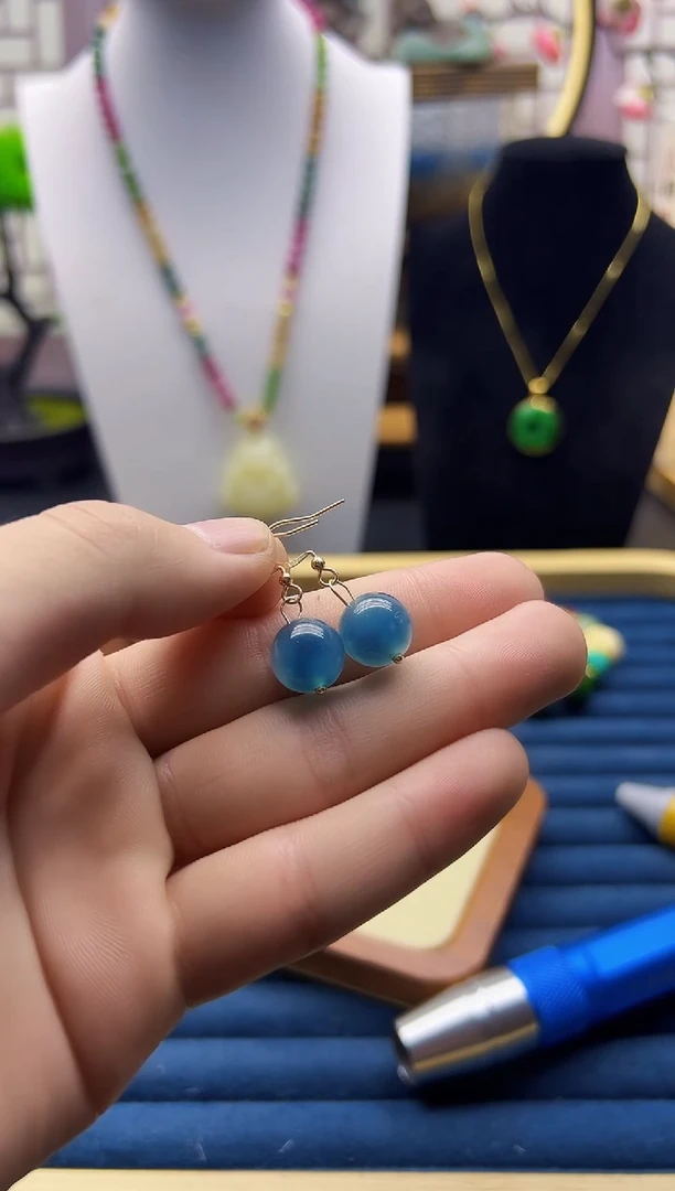 【闪购商品】翡翠耳饰14K金镶嵌E359