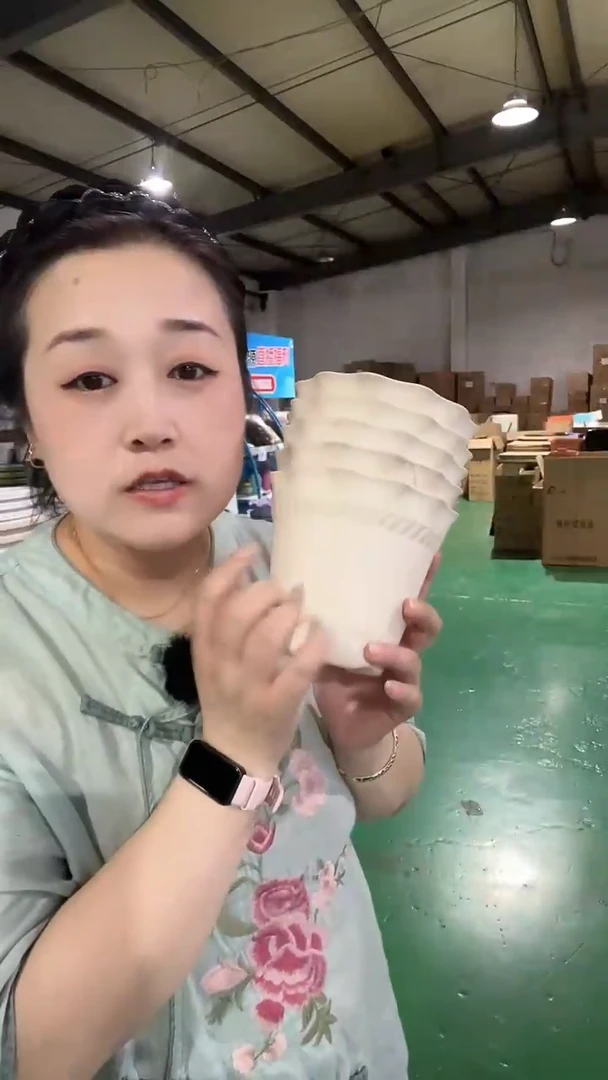 5个罗马盆3号，口径14，无托，白色
