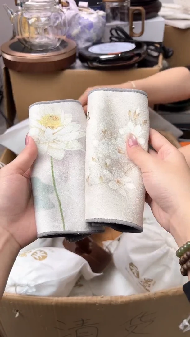 禾墨莲花茶巾