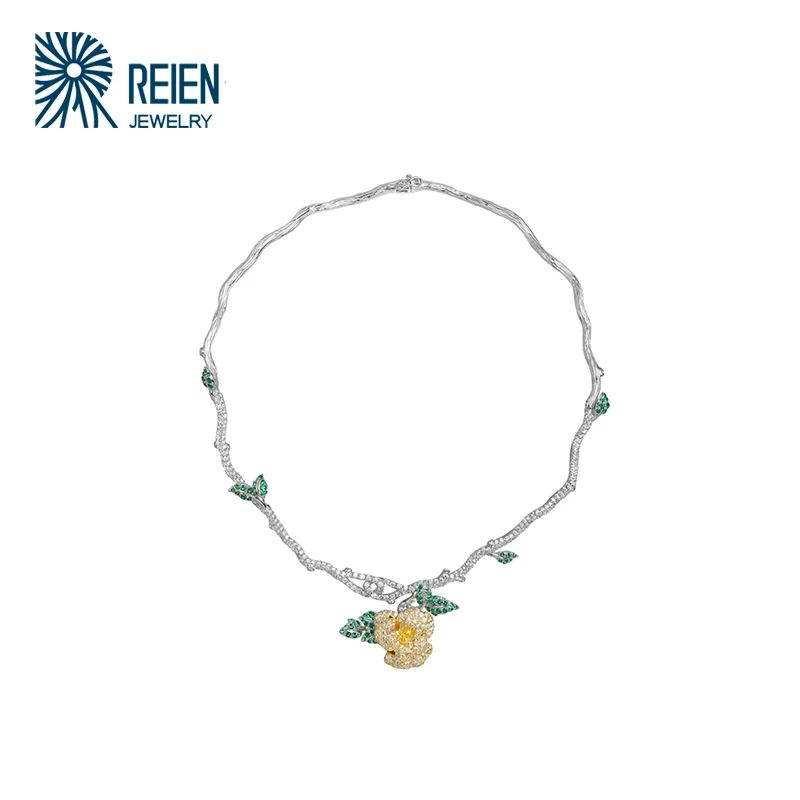 REIEN 925银合成锆石耳饰 【玫瑰花】小众新中式 戒指手镯项链耳饰