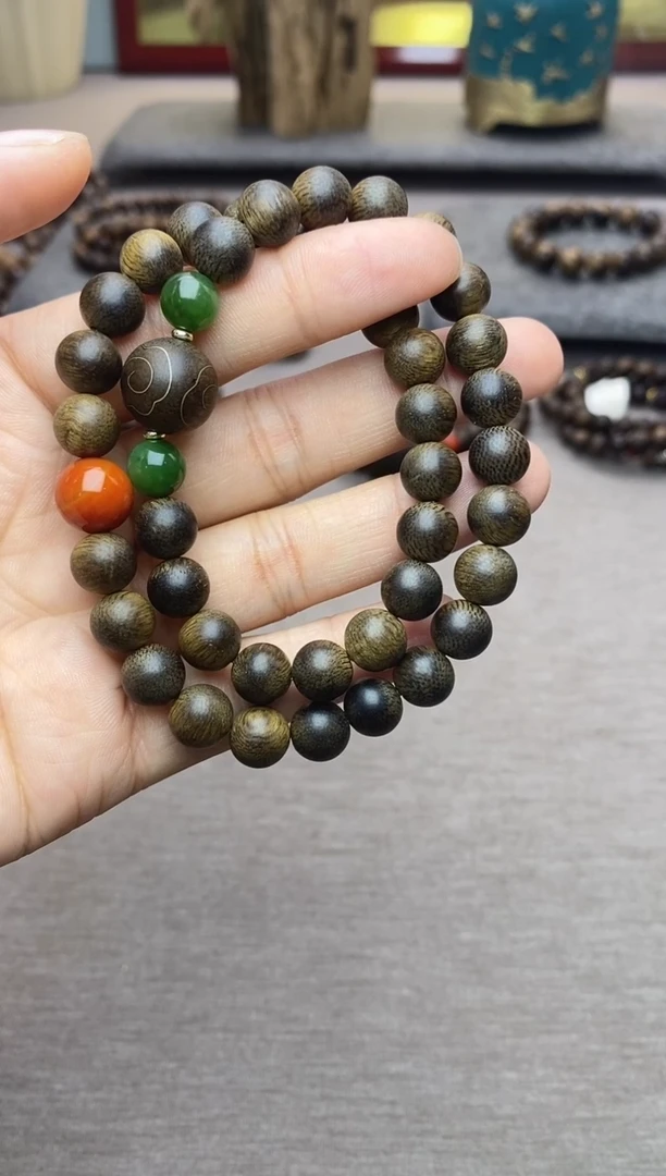 【闪购商品】沉香手串芽庄黄棋楠沉水老料0.8＋祥云1.2设计