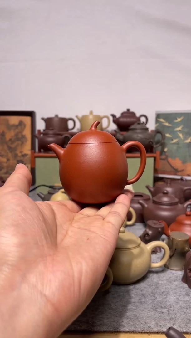 茶杯紫砂小煤窑朱泥手工泥雅梨145cc