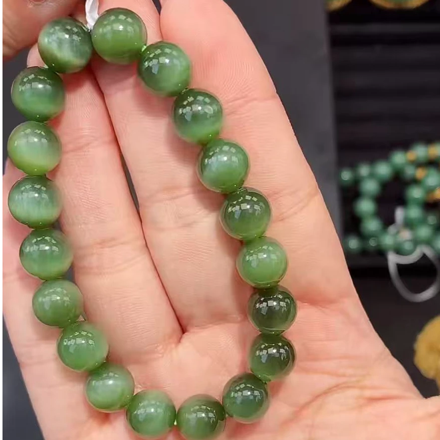 【中秋大促】Z 和田玉猫眼手串丨天然玉石丨多样性发一 10MM