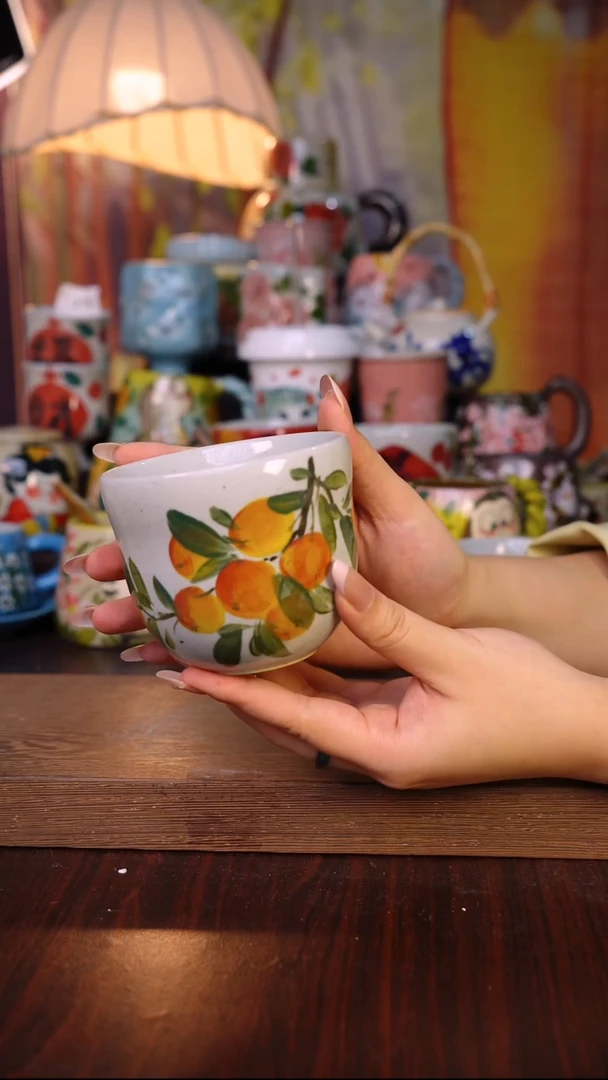 杯子陶泥垚手作 景德镇手工手绘陶瓷器物
