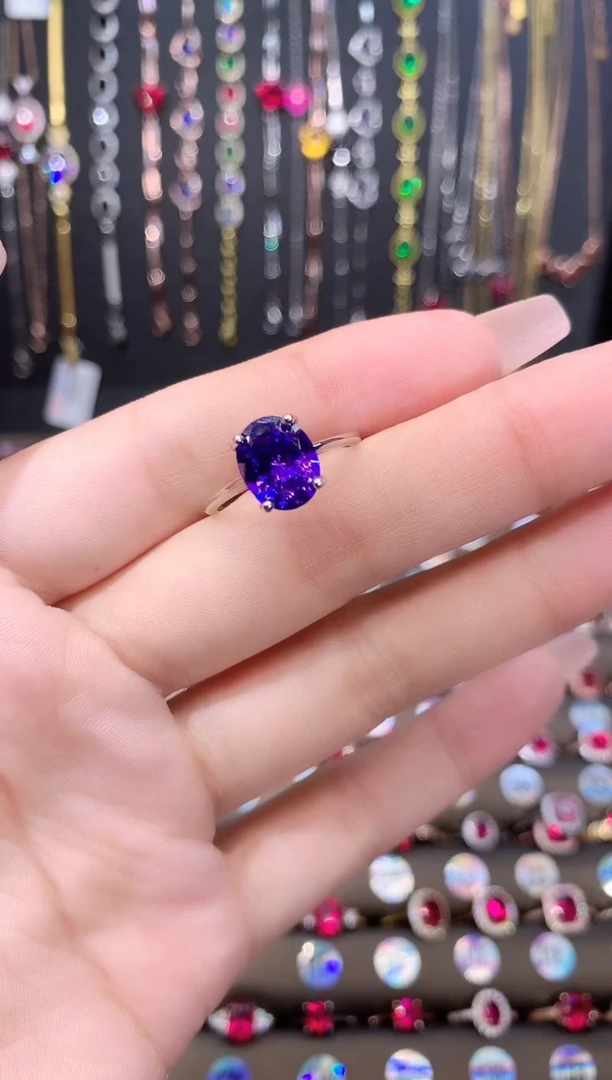 水晶戒指银S925镶嵌810银