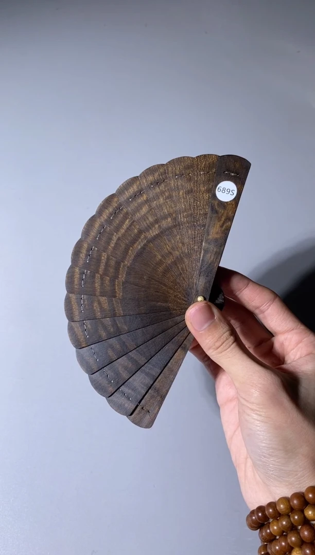 【闪购商品】金丝楠689号10cm乌木金丝楠小叶桢楠掌中扇