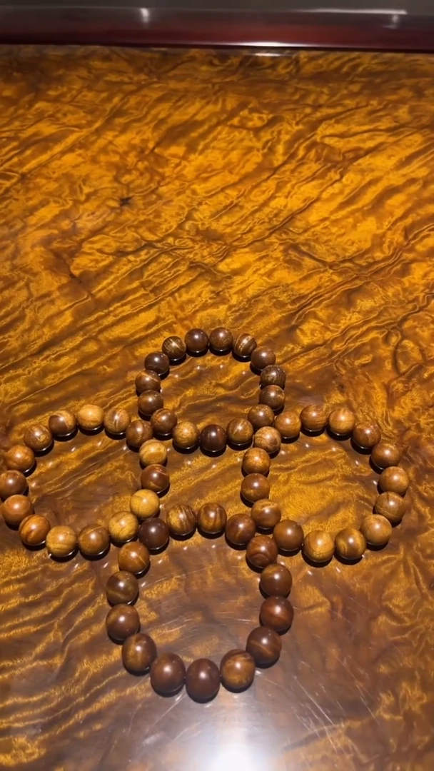 【闪购商品】金丝楠手串/手链金丝楠木红油花纹料1.5单圈手串45