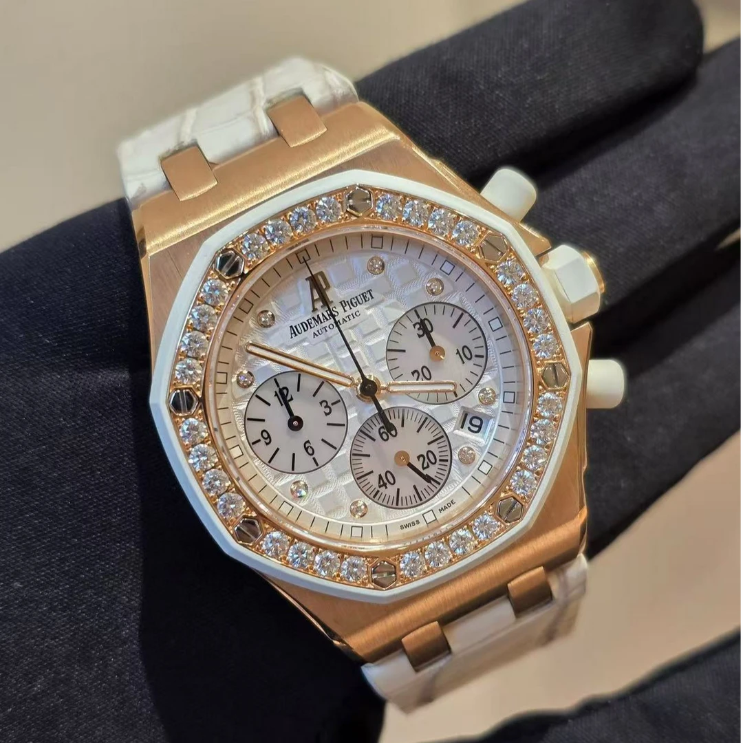 AIPE/爱彼 白色盘面 18k玫瑰金材质 37mm表径