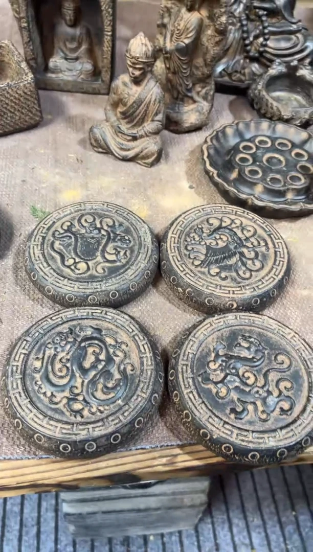 陶土【火山泥】四神兽底座一套