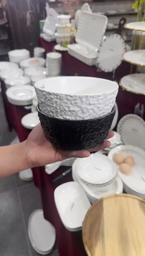 摆件6寸石纹碗-混色