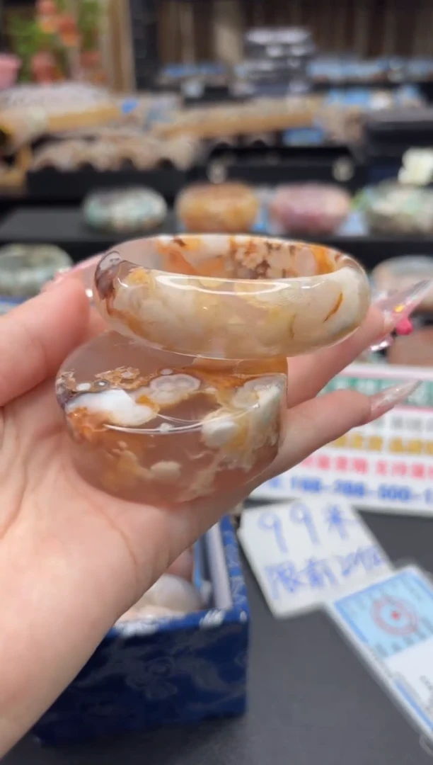 未镶嵌手镯石英质玉354(55圈赠送镯心)