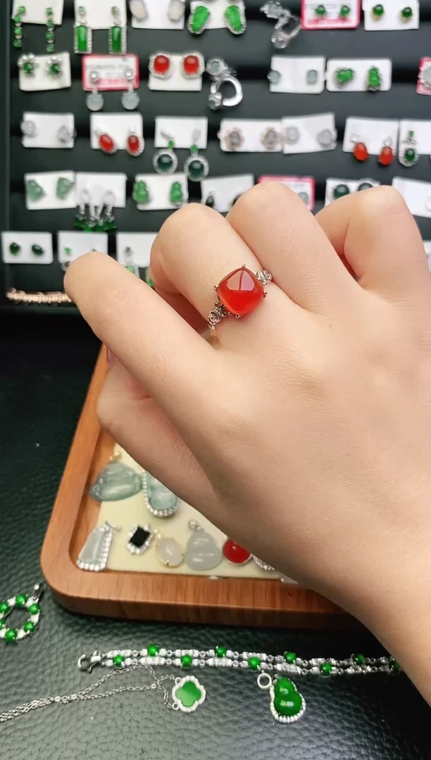 银S925镶嵌戒指玛瑙/玉髓0