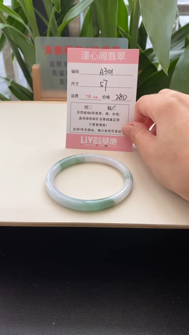 未镶嵌手镯翡翠57圈口编码a301