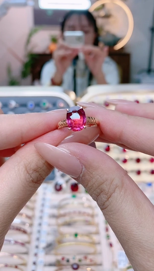 【闪购商品】碧玺18K金戒指18K金镶嵌1