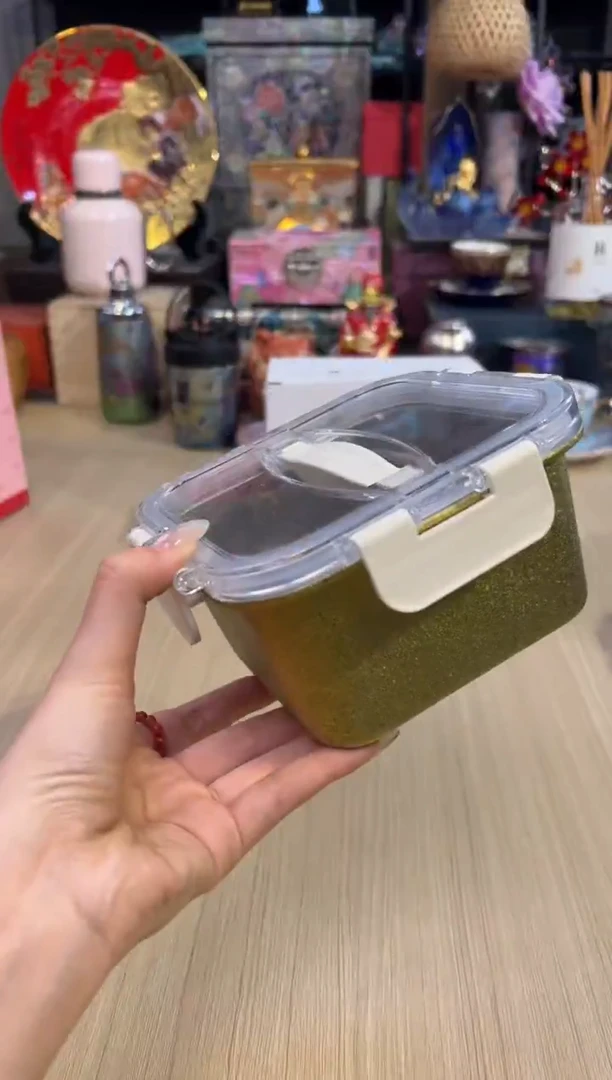 102态极纯钛方形保鲜盒-金色