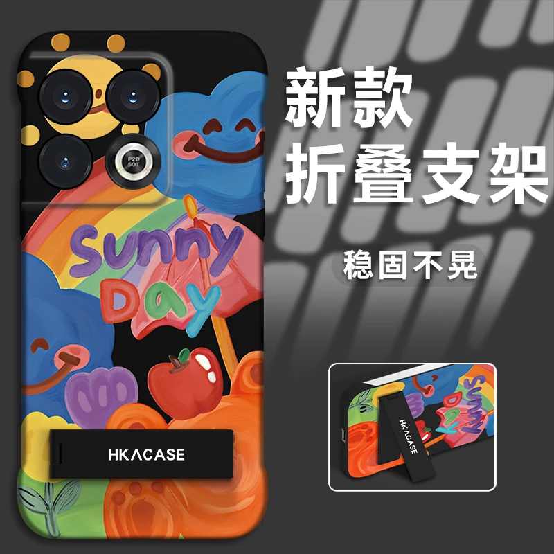 适用于一加10pro新款涂鸦小熊PC无边框手机壳