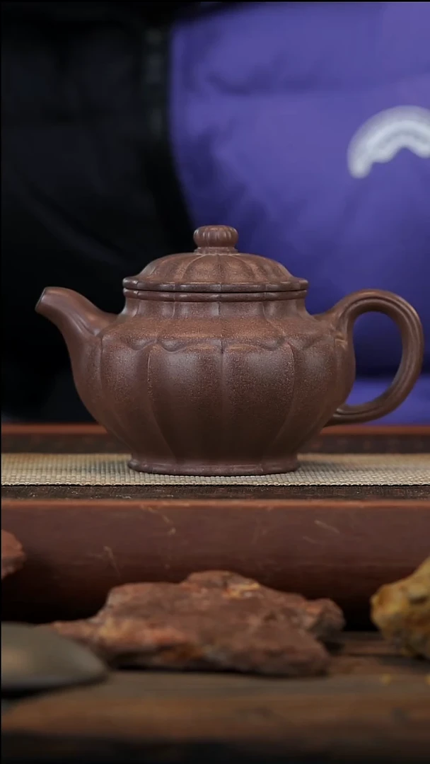 茶壶紫砂醉*微瑕老天青筋纹掇只450容量