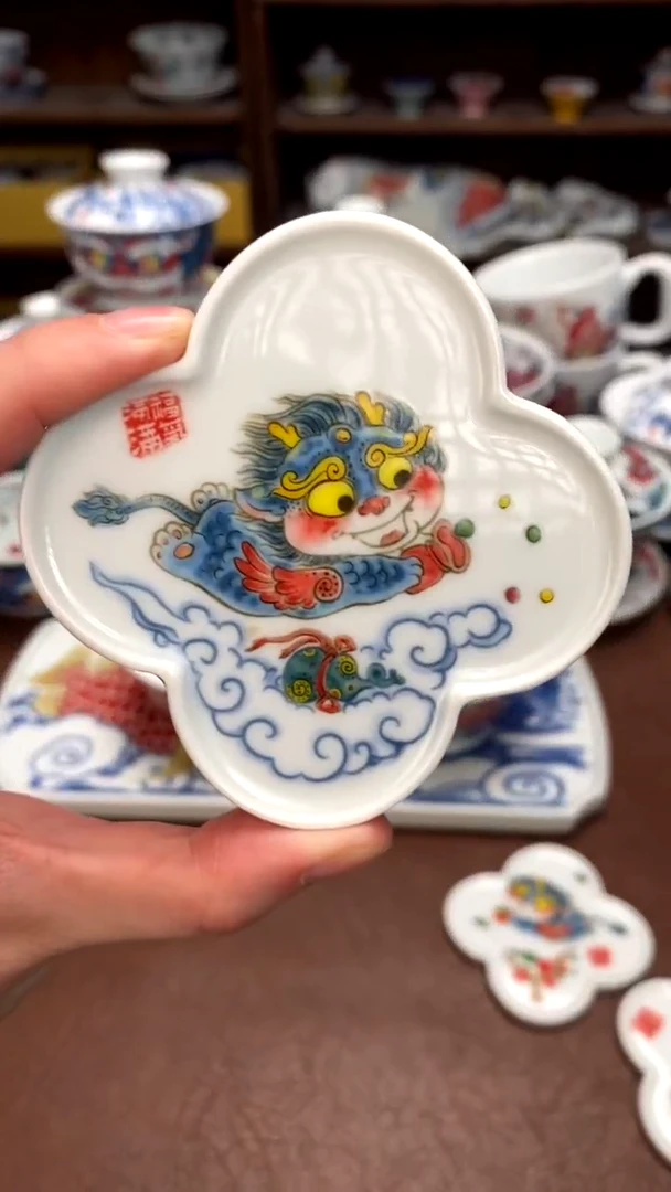 【闪购商品】貔貅杯垫景德镇昨明陶瓷